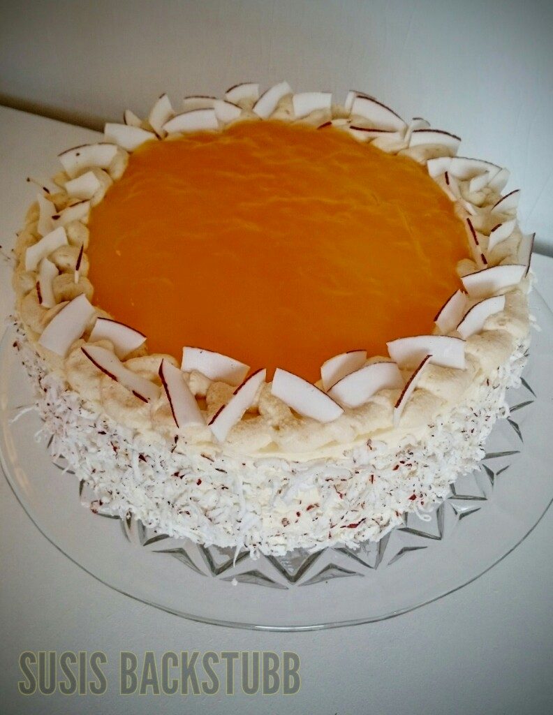 Pfirsich Maracuja Torte mit Kokos