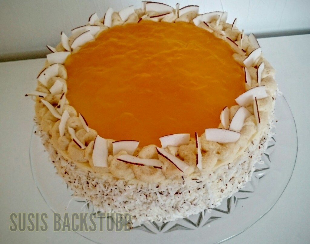 Pfirsich Maracuja Torte mit Kokos