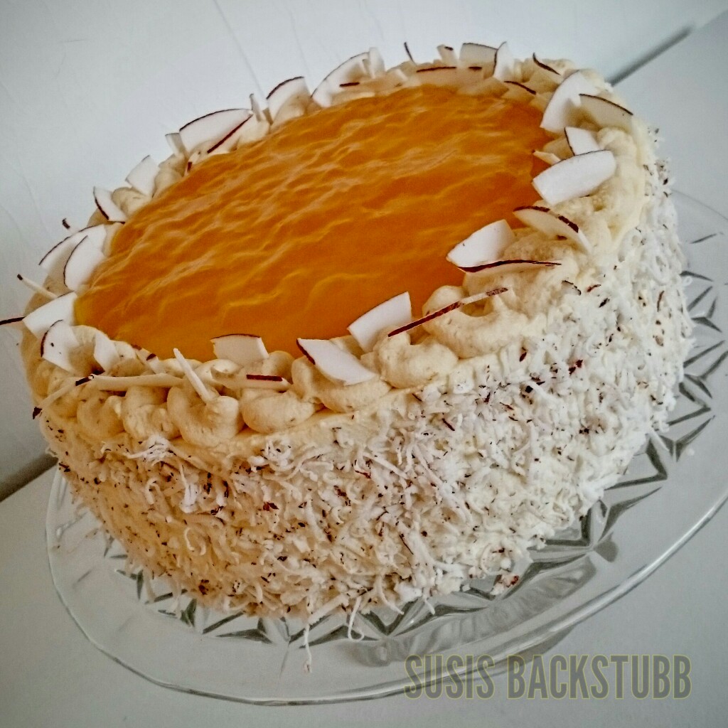 Pfirsich Maracuja Torte mit Kokos