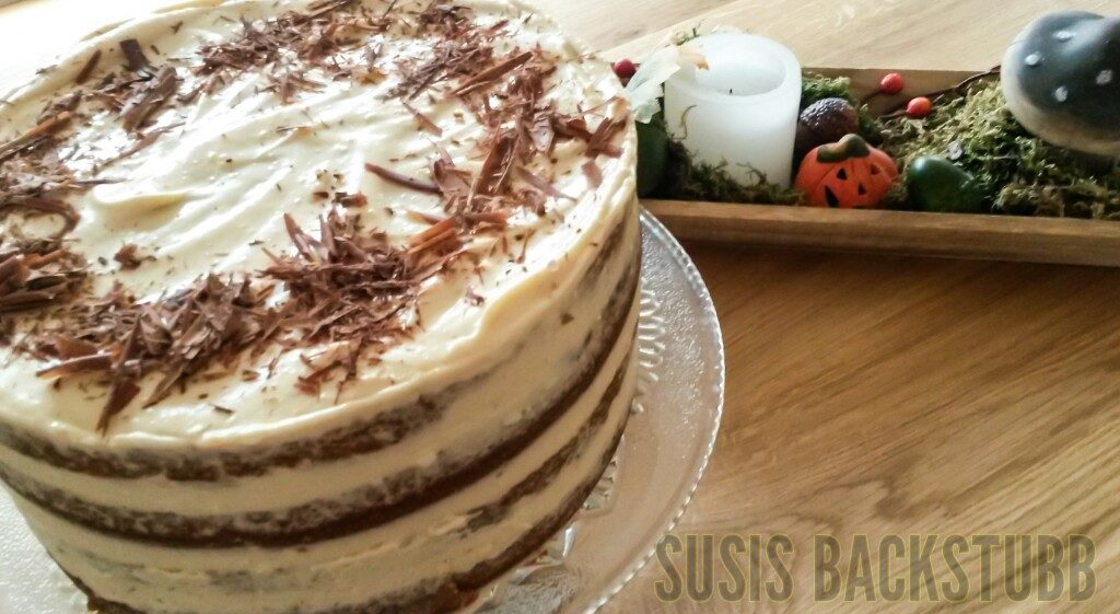 Kürbis Frischkäse Torte mit Ganache