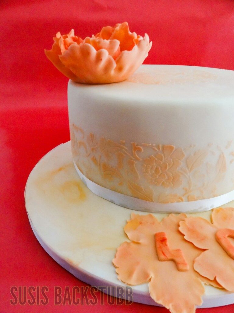Fondant Torte Pfingstrose