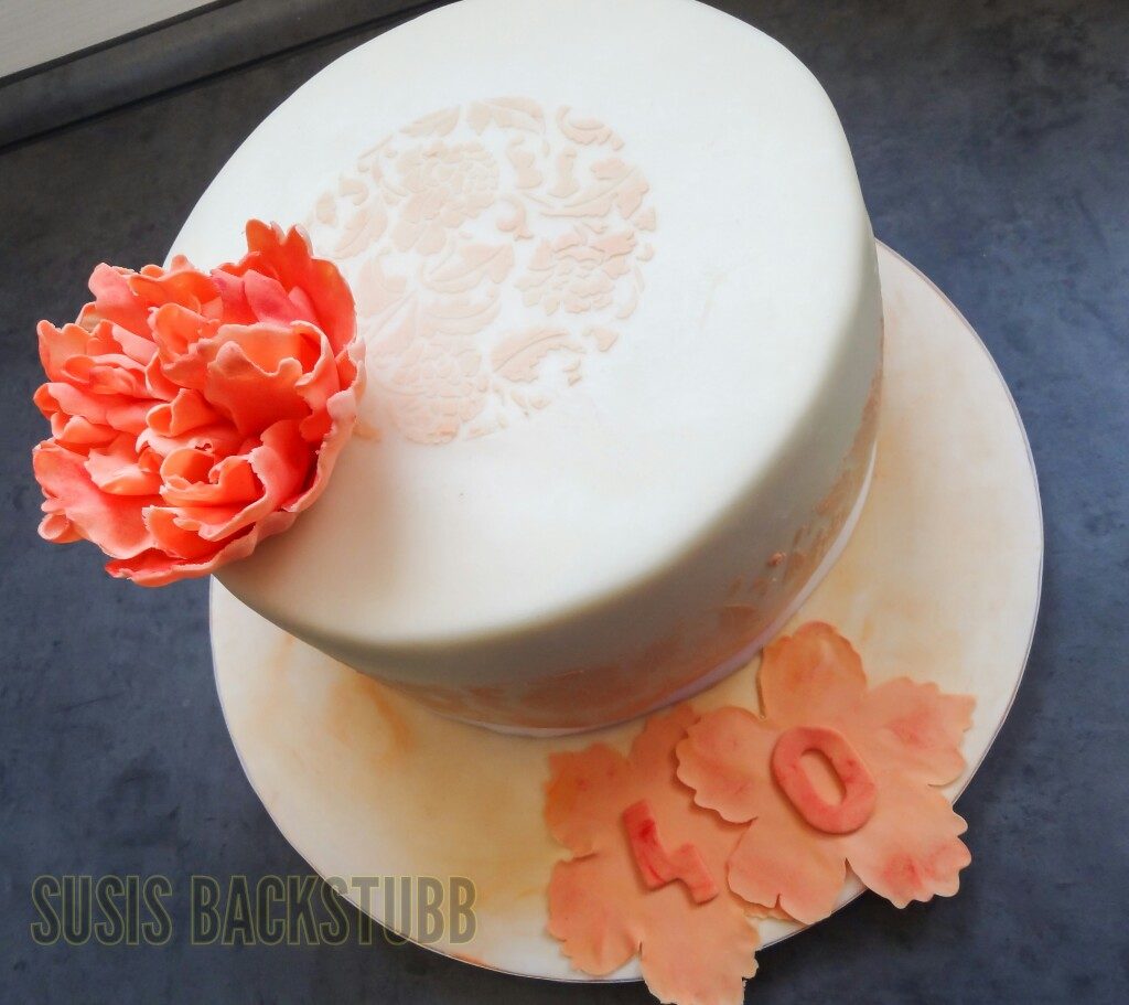 Fondant Torte Pfingstrose