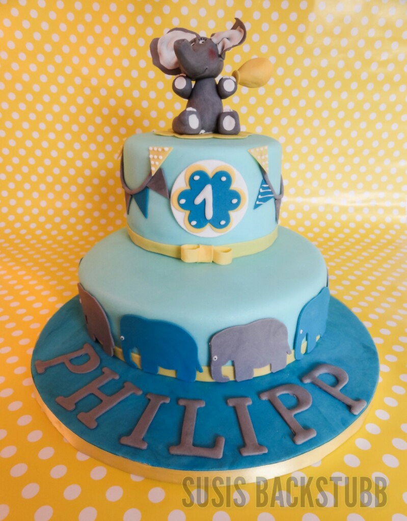 Elefanten Fondant Geburtstagstorte